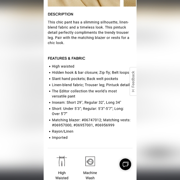 NWT Express High Waisted Editor Linen Blend Trouser Pant, Size 0 - Picture 2 of 6